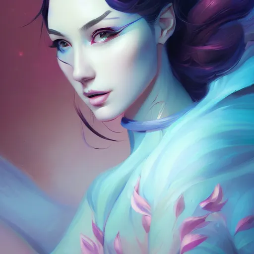 Image similar to a portrait of a beautiful model, art by lois van baarle and loish and ross tran and rossdraws and sam yang and samdoesarts and artgerm, digital art, highly detailed, intricate, sharp focus, Trending on Artstation HQ, deviantart, unreal engine 5, 4K UHD image