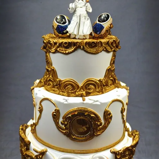 Image similar to rococo baroque astronaut fancy cake