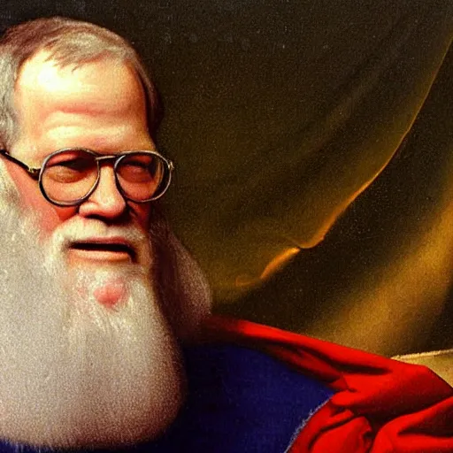 Image similar to renaissance oil painting of david letterman