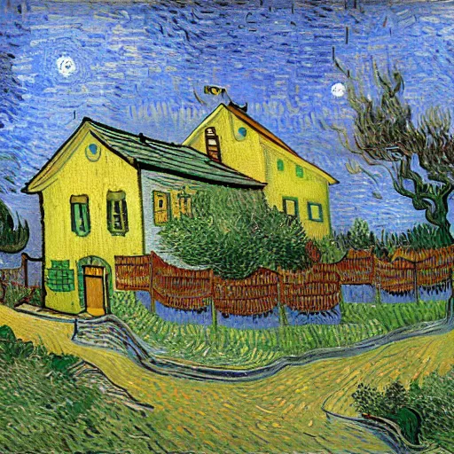 Prompt: van gogh style house, realistic,