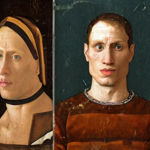 Image similar to A 14th century italian renaissance oil painting of Jerma985, portrait of Jerma985, grainy, realistic, very realistic, hyperrealistic, highly detailed, very detailed, extremely detailed, very neat, very epic, very cool, detailed, trending on artstation