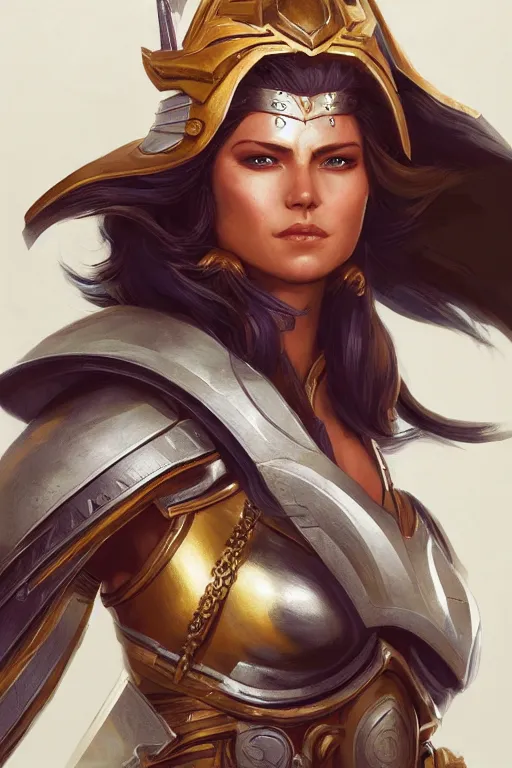 Image similar to amazon valkyrie athena, d & d, fantasy, portrait, highly detailed, headshot, digital painting, trending on artstation, concept art, sharp focus, illustration, art by artgerm and greg rutkowski and magali villeneuve