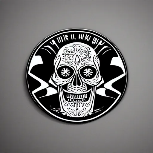 Prompt: metal skull sticker