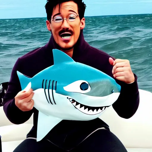 Image similar to markiplier as a shark