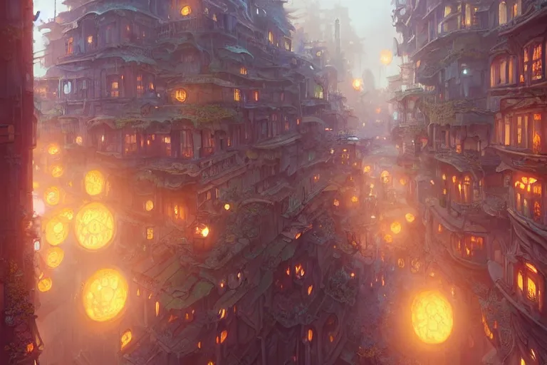 Prompt: steampunk city, apricot flower, unreal engine, fantasy art by greg rutkowski, loish, rhads, ferdinand knab, makoto shinkai and lois van baarle, ilya kuvshinov, rossdraws, tom bagshaw, global illumination, radiant light, detailed and intricate environment