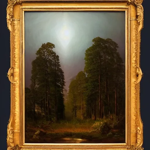 Prompt: Trees, oil on canvas, by Frederic Edwin Church, by Carl Gustav Carus, trending on ArtStation, conceptart, masterpiece, detailed, 8K