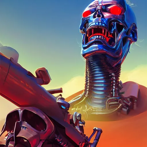 Prompt: Terminator with an Onion head 4k video game icon design, 2d game fanart behance hd by Jesper Ejsing, by RHADS, Makoto Shinkai and Lois van baarle, ilya kuvshinov, rossdraws global illumination