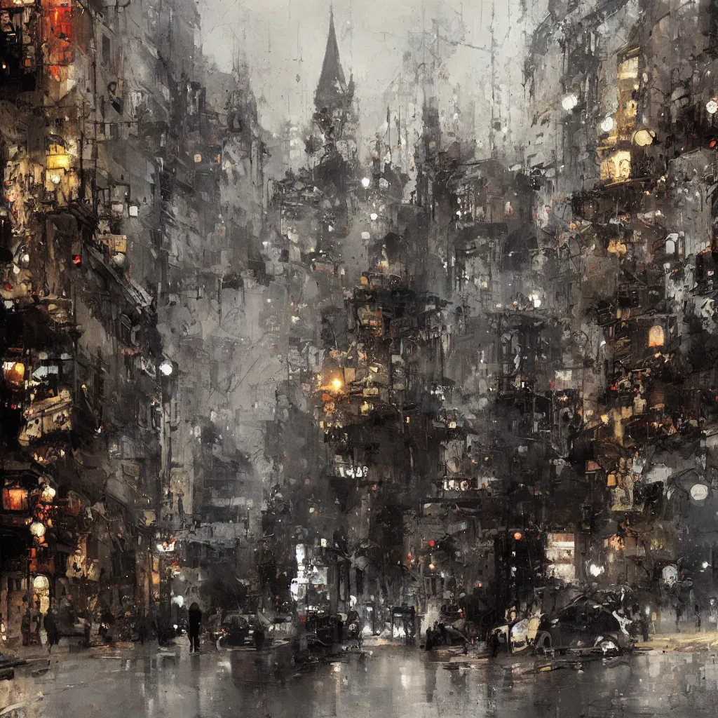 Image similar to tbilisi painted by jeremy mann