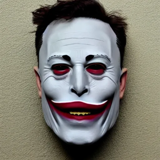 Image similar to halloween mask of elon musk