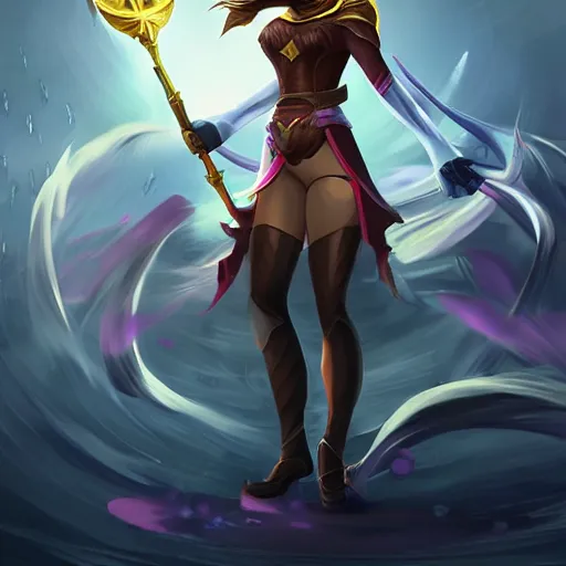 Image similar to Emma Watson as a legend in League of Legends. Digital Art