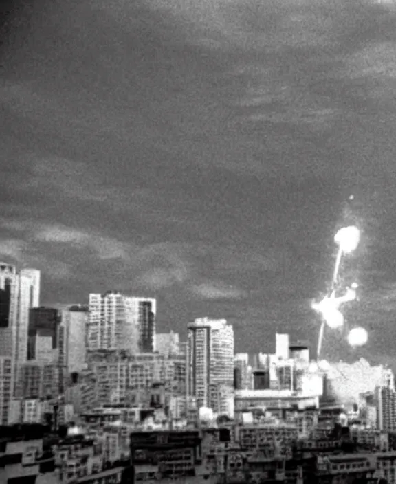 Prompt: Pulgasari the North Korean starfish monster destroying Pyongyang city, volumetric lighting, filmstill, produced by Kim Jong-il, Kodachrome, kaiju-eiga, monster movie, communist propaganda, film noir, 35mm film grain, Cooke Varotal 20-100mm T3.1, monochrome, in the style of Ishirō Honda and Akira Kurosawa