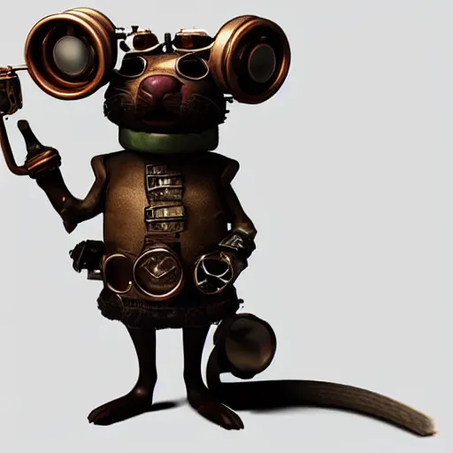 Image similar to a rat with steampunk googles, with CRYENGINE