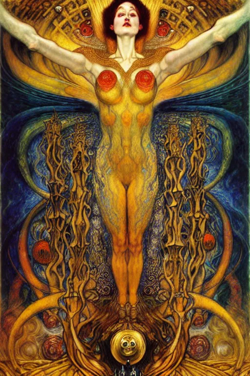 Image similar to Divine Chaos Engine by Karol Bak, Jean Delville, William Blake, Gustav Klimt, and Vincent Van Gogh, symbolist, visionary