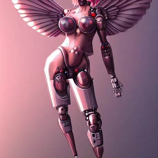 Image similar to concept art | robotic cybernetic god - system feminine angel in heavy syrup marauding through a futuristic peaceful path, artstation / pixiv!!!