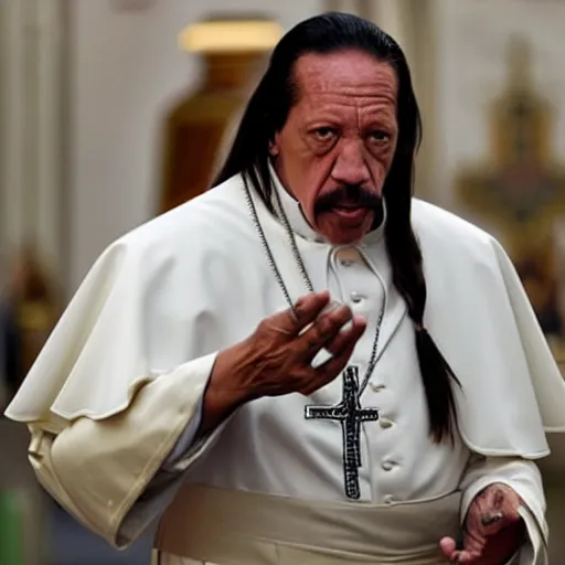 Image similar to danny trejo as the pope