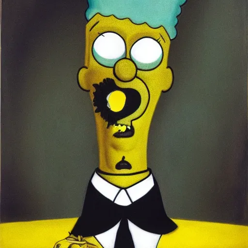 Image similar to Bart Simpson Stuck in a Salgado Dali painting