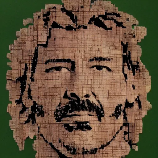 Image similar to keanu reaves made of leaves