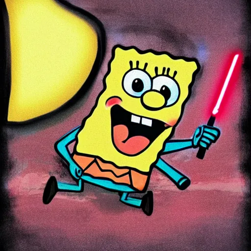 Prompt: Spongebob as a Sith Lord