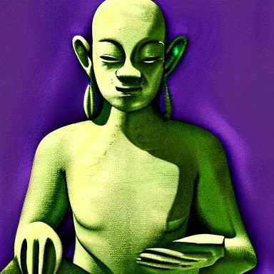 Image similar to zportre of an adhd psychonautistic trader in shape of zen devil, digital painting, highly detailed