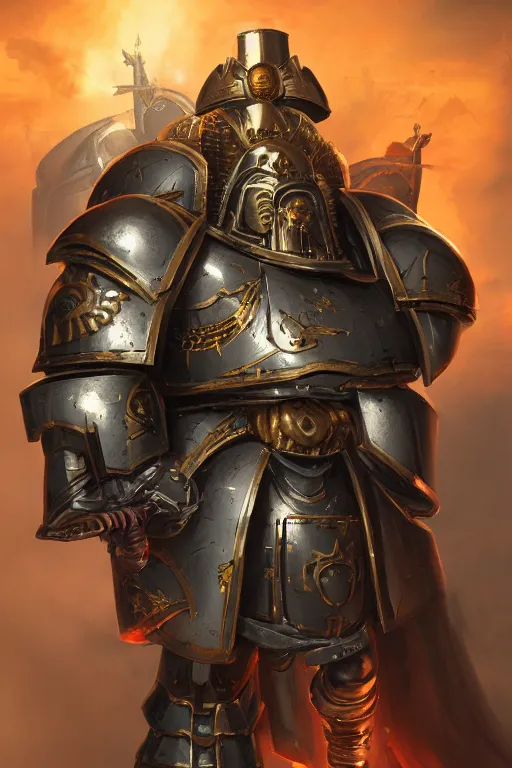 Image similar to armor portrait heros warhammer 4 0 k horus heresy fanart - the primarchs emperor by johannes helgeson animated with vfx concept artist & illustrator global illumination ray tracing hdr fanart arstation zbrush central hardmesh 8 k octane renderer comics stylized