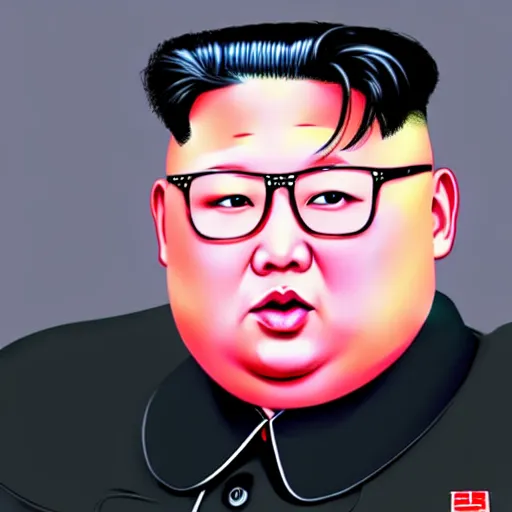 Image similar to kim jong un in anime, 4 k, hyper realistic, anime style, illustration