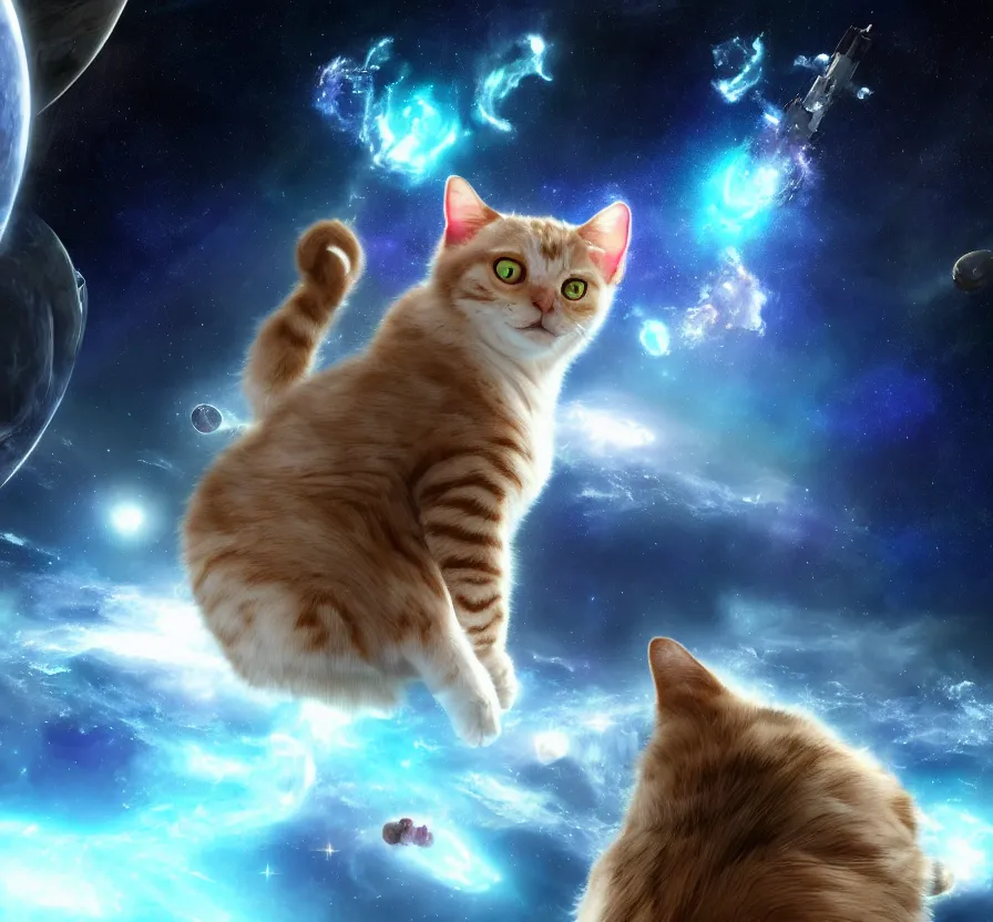 Prompt: spiritual cat in space, ue 5, ue 6, unreal engine 5, cinematic 4 k wallpaper, 8 k, ultra detailed, by popular digital artist, beautiful image, resolution, artstation