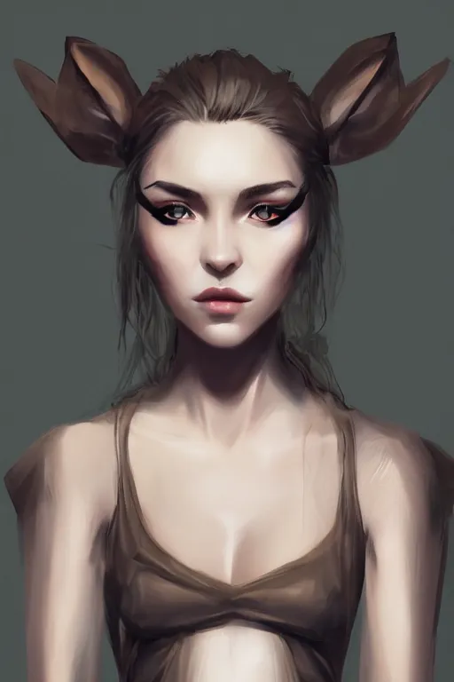 Image similar to furry female, fashion photography, full body character concept art, costume design, illustration, symmetrical face and body, single face, cinematic color grading, editorial photo, fashion, hyperrealism, trending on artstation, Charlie Bowater, WLOP, detailed, intricate, elegant, vfx, postprocessing