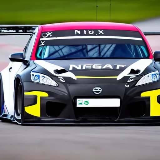 Image similar to GT4 Nissan Altimia black plain livery racing on track photo 2022