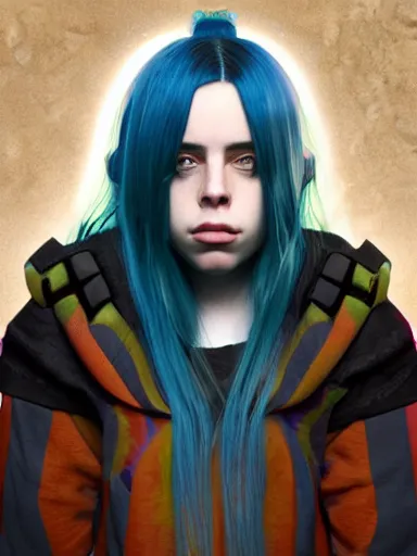 Image similar to Billie Eilish as the empress of tomorrow, ultra realistic, Artstation, 8K resolution, 3D HDR, epic design