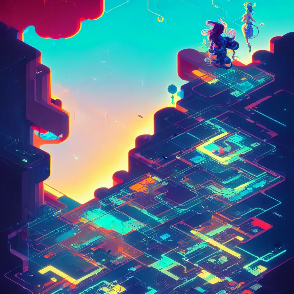 Image similar to a micro-service deployed to a datacenter, road, connector, defence, wall, cloud, security, logo, cyber, attack vector, trending on Artstation, painting by Jules Julien, Leslie David and Lisa Frank and Peter Mohrbacher and Alena Aenami and Dave LaChapelle muted colors with minimalism