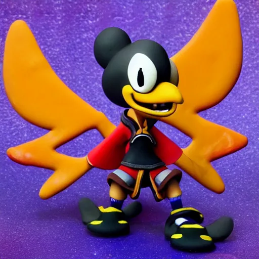 Image similar to sora from kingdom hearts in the style of claymation from nightmare before christmas. 4 k.