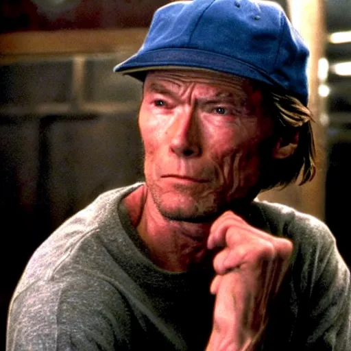 Prompt: cinematic still of clint eastwood in 8 mile ( 2 0 0 2 ), blueray