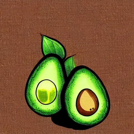 Image similar to avocado kawai art