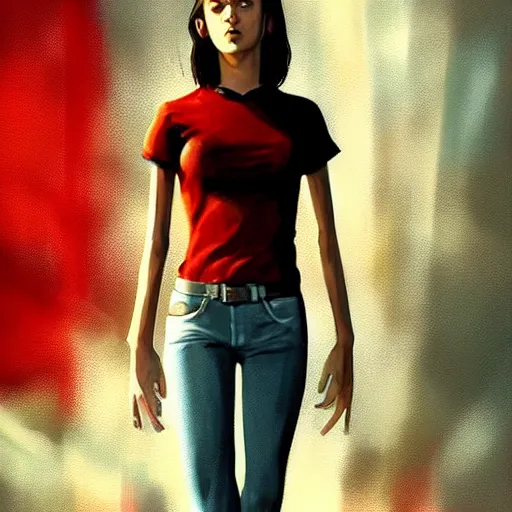 Image similar to portrait of a brunette thin teenager girl with blue eyes in fallout 4, light stubble with red shirt, praying to god ,digital art,photorealistoc,art by greg rutkowski,hyperdetailed,western comic style,comic,comic style,sharp lineart,professional lighting,deviantart,artstation,trevor henderson,rossdtaws,cinematic,dramatic
