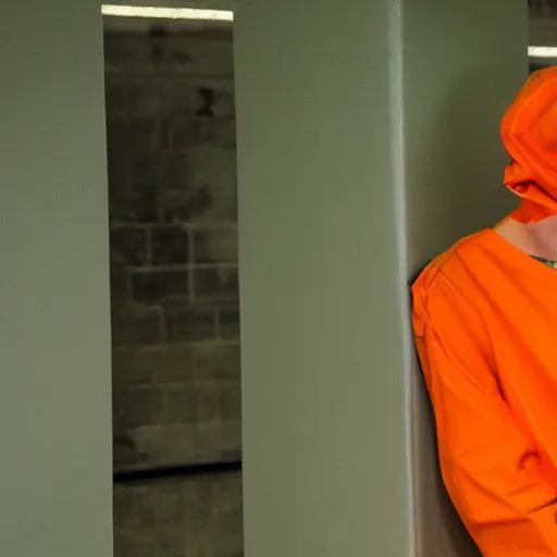 Image similar to bull disguised as orange inmate clothes