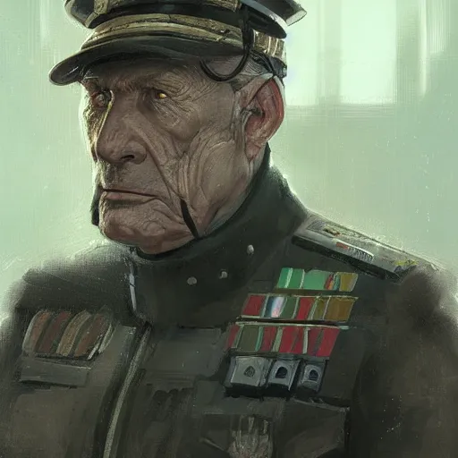 Image similar to portrait of a man by greg rutkowski, old admiral jagged fel, star wars expanded universe, he is about 6 0 years old, wearing uniform of the galactic alliance navy, highly detailed portrait, digital painting, artstation, concept art, smooth, sharp foccus ilustration, artstation hq