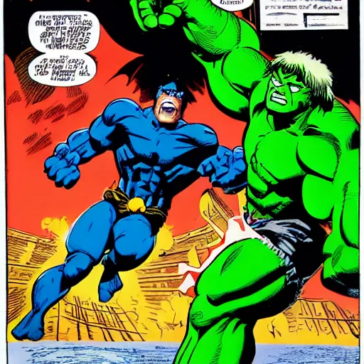 Image similar to hulk against link, comic book, by frank miller, 4 k, 3 d