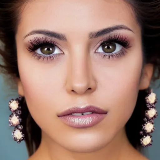 Prompt: an extreme close up photo of a attractive, alluring, beautiful, gorgeous, Mexican actress, in her early 20s with make up