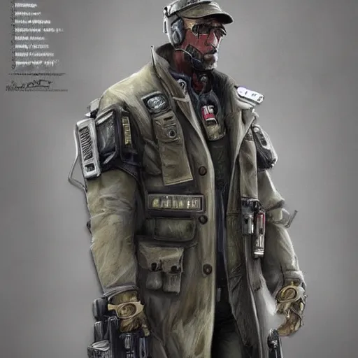 Image similar to a high definition photo realistic man wearing a trenchcoat, special forces, tactical gear, cosplay, mecha, science fiction, artstation, pinterest, dark fantasy, highly detailed, adobe photoshop