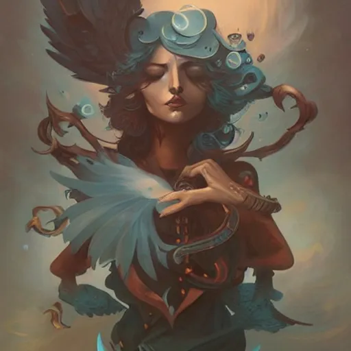 Image similar to an amazing piece of art by Peter Mohrbacher, 🦉