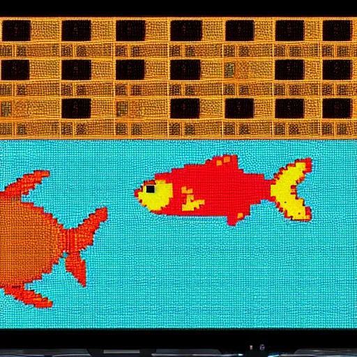 Prompt: pixel fish for video game