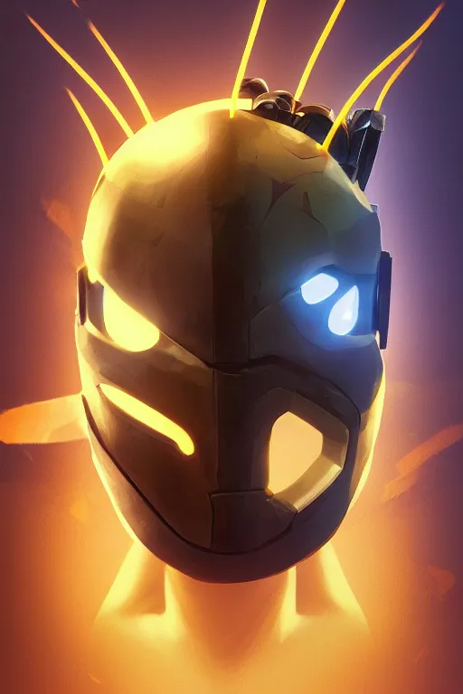 Image similar to epic mask helmet robot ninja portrait stylized as fornite style game design fanart by concept artist gervasio canda, behance hd by jesper ejsing, by rhads, makoto shinkai and lois van baarle, ilya kuvshinov, rossdraws global illumination radiating a glowing aura global illumination ray tracing hdr render in unreal engine 5