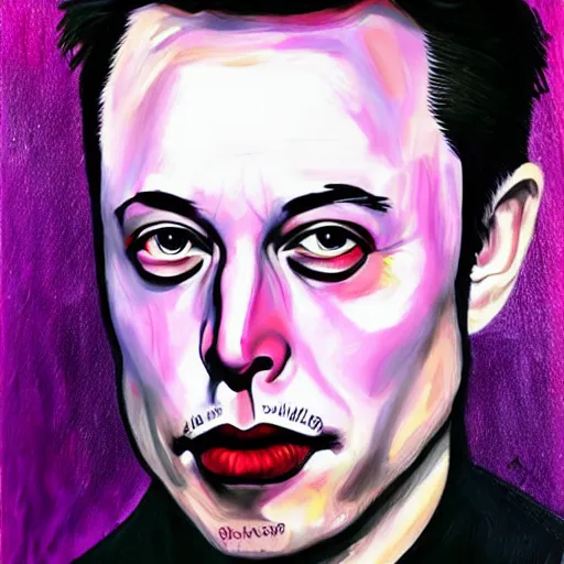 Prompt: Elon Musk painted in the style of Harumi Hironaka