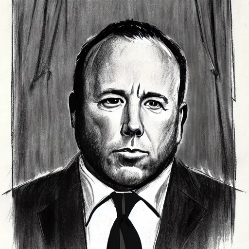 Image similar to police sketch of alex jones