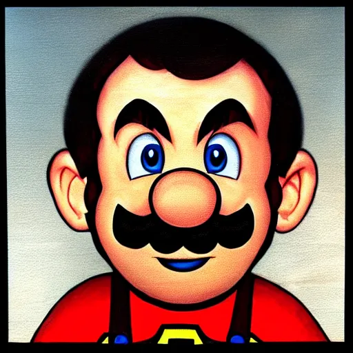 Prompt: portrait of real life super mario by jim lee