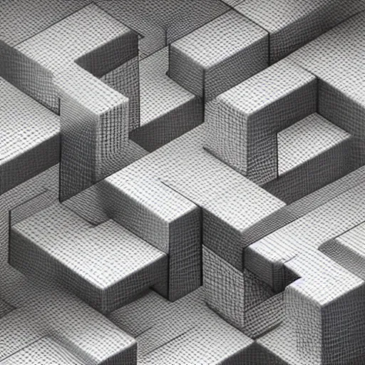 Prompt: isometric abstract cubes by peter gric