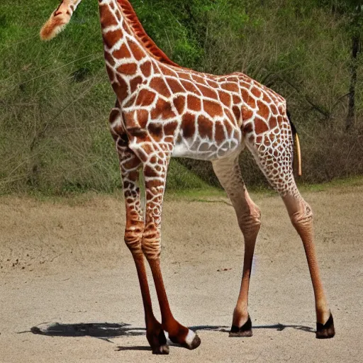 Prompt: a shrimp legged giraffe centaur photo 8k