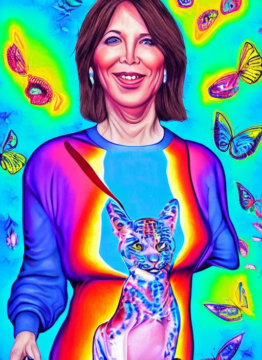 Prompt: photograph ultra realistic portrait of discheveled alex jones by lisa frank