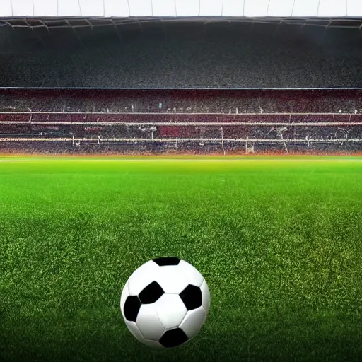 Image similar to tv broadcast soccer game where the field is round