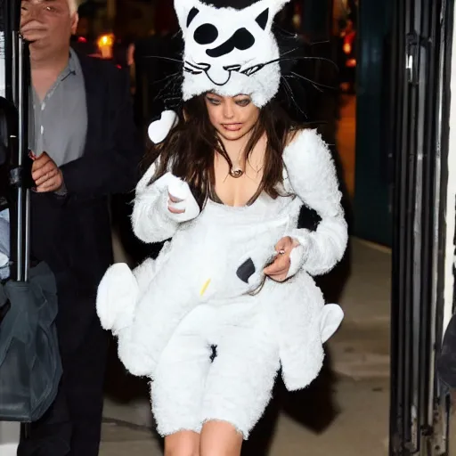 Prompt: Mila Kunis in a cat costume